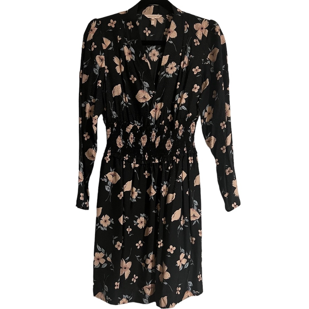 Rebecca Taylor Daniella Black Floral Dress
